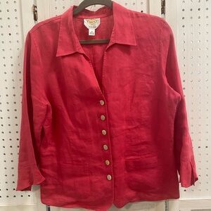 Talbots Vibrant Red Button-Down Shirt